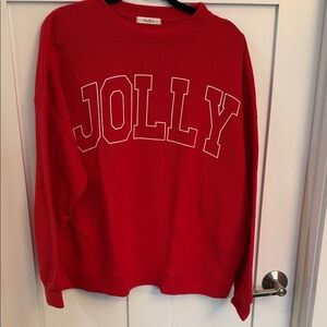 Tres Bien Red Jolly Long Sleeve Top